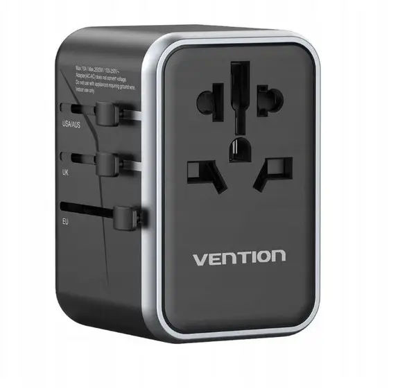 Vention 65 W GaN kelioninis adapteris ir įkroviklis 2x USB-A 2x USB-C – 2
