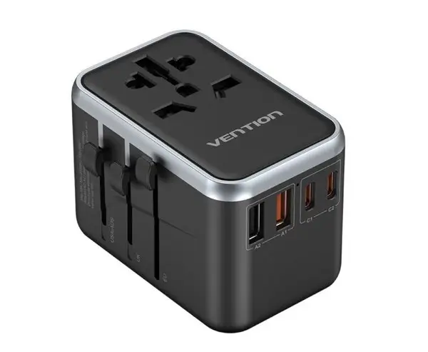 Vention 65 W GaN kelioninis adapteris ir įkroviklis 2x USB-A 2x USB-C – 3