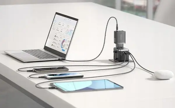 Vention 65 W GaN kelioninis adapteris ir įkroviklis 2x USB-A 2x USB-C – 9