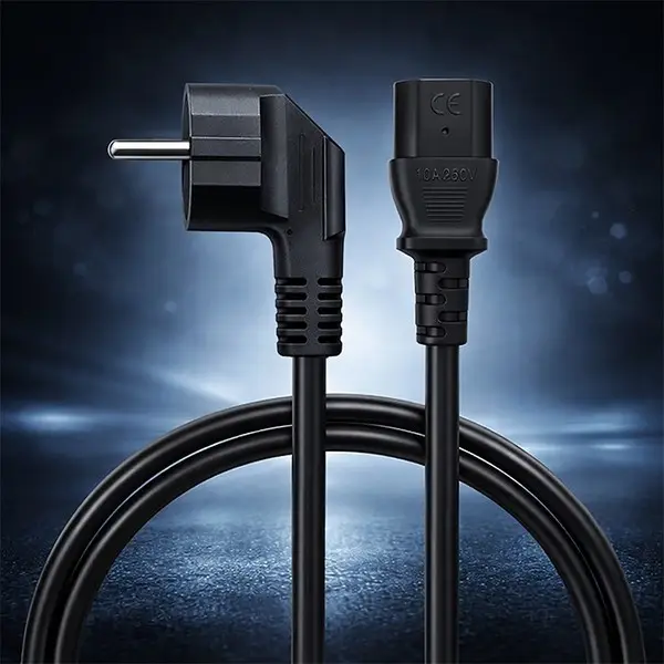 Power cable SCHUKO CEE angled plug IEC C13 5m – 4