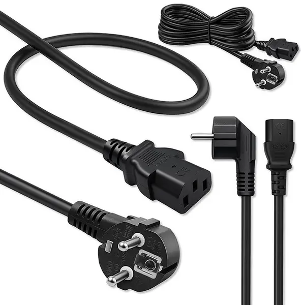 Power cable SCHUKO CEE angled plug IEC C13 5m – 6