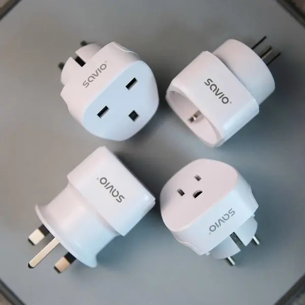 SAVIO AP-01 Kelioninis adapteris, JAV lizdas – ES kištukas – 3