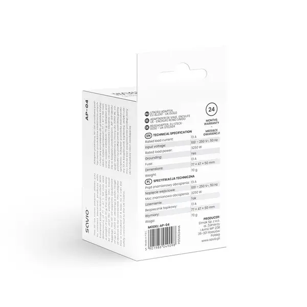 Travel adapter AP-04 SAVIO – 3