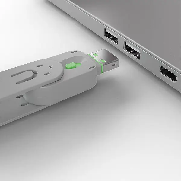 USB Priedas - LINDY USB A Prievado Užrakto Raktas Nr. 40451 40461 ABS 18x75,16x12mm Žalias – 3