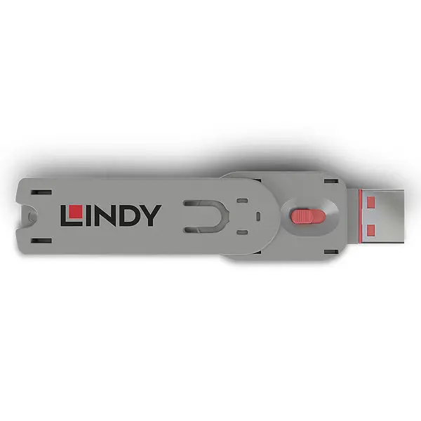 USB Prievado Blokatorius - LINDY USB A Prievado Blokatoriaus Raktas, Nr. 40450 ir 40460, 18x75.16x12mm, Rožinis – 2