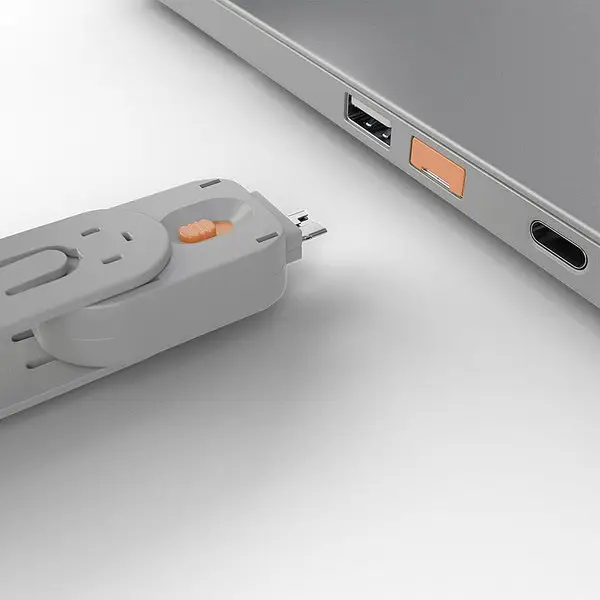 USB Priedas - Portų Blokatorius Raktas Nr. 40453/40463 ABS 18x75.16x12mm Oranžinis – 4