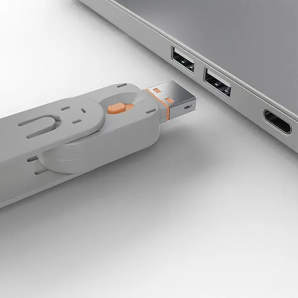USB Priedas - Portų Blokatorius Raktas Nr. 40453/40463 ABS 18x75.16x12mm Oranžinis – 5