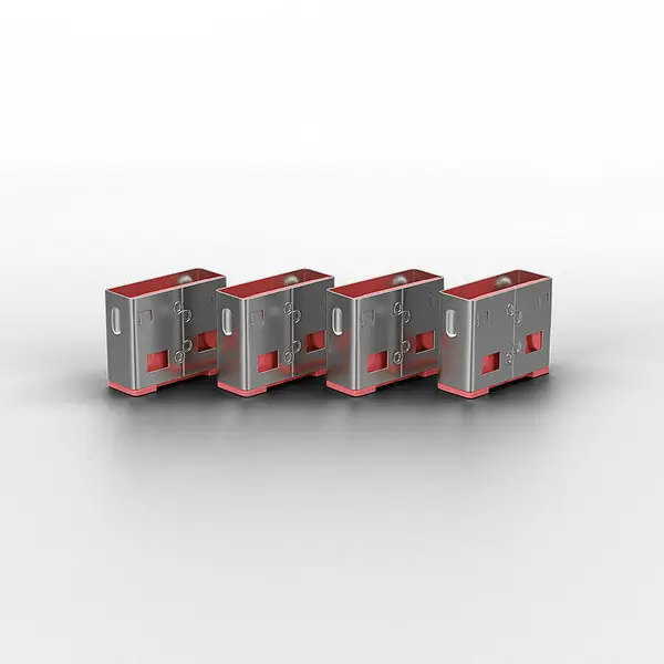 USB Priedas - LINDY USB A Prievado Blokatorius 4 vnt. + Raktas, Rožinis – 2