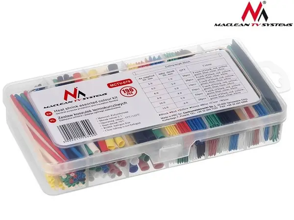 MACLEAN MCTV-679 Maclean MCTV-679 Heat-Shrink Tubing Sleeving Tube Wire Kit Set 196 pcs – 4