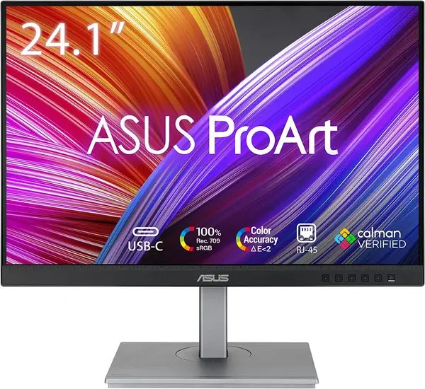 Asus ProArt Display PA248CNV Professional Monitor – 24.1-inch, IPS, 16:10, WUXGA (1920 x 1200), 100% sRGB, 100% Rec.709, Color Accuracy ΔE – 10