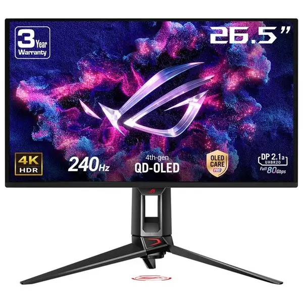 Asus ROG Swift OLED PG27UCDM gaming monitor ― 27-inch (26.5-inch viewable) 4K QD-OLED panel, 240Hz, 0.03ms (GTG), OLED Anti-Flicker 2.0, custom heatsink, OLED Care Pro, Neo Proximity Sensor, G-SYNC® compatible, VESA DisplayHDR™ 400 True Black, unifor – 6