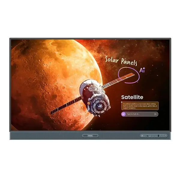 EDLA BENQ BOARD PRO RP7505 75” 4K, IR 50 TOUCH, 450 NITS, ANDROID 15, 16/256GB, 18/7, EZW6, ISHARE2, AMS, DMS, USB-C 100W, NFC, SOUNDBAR, GERM RESISTANT, WIFI INCL, WALL MOUNT – 2
