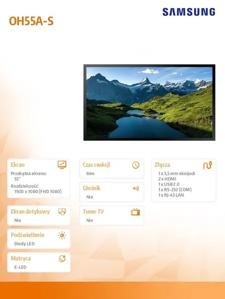 SAMSUNG 55" OH55A FHD 3500 NITS 24/7 OUTDOOR HIGH BRIGHTNESS. – 9