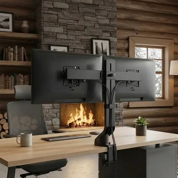 Maclean MC-854 dvigubas stalinis monitorių laikiklis, skirtas 27"-42" (iki 14 kg svoriui bendrai) – 4