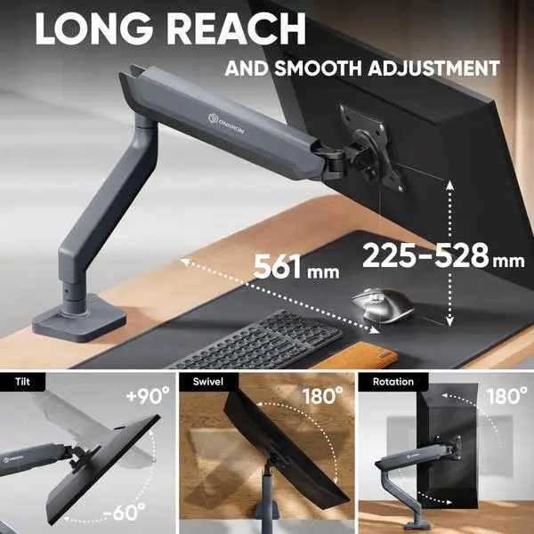 MONITOR ACC DESK MOUNT/17-45" GRAPHITE G95-G ONKRON – 6