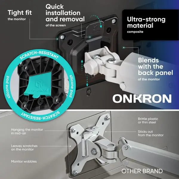 MONITOR ACC DESK MOUNT/13-32" BLK/WHT G80-BW ONKRON – 7
