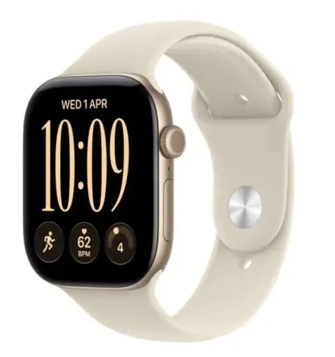 Apple Watch Series 12 GPS + Cellular 42mm Light Gold Aluminium Case with Sand Sport Band - M/L
