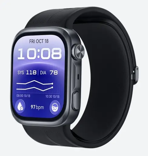 Huawei Watch D3 (Riva-B10) juodos spalvos išmanusis laikrodis su kraujospūdžio ir EKG matavimo funkcija