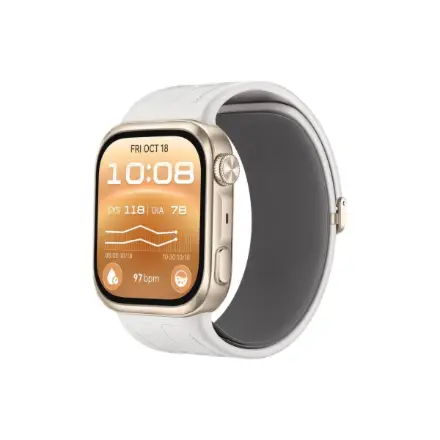 Huawei Watch D3 (Riva-B19) auksinės spalvos su baltu dirželiu išmanusis laikrodis su kraujospūdžio ir EKG matavimo funkcija
