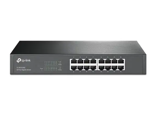 TP-Link TL-SG1016D tinklo komutatorius Ne-valdomas L2 Gigabit Ethernet (10/100/1000) Juoda