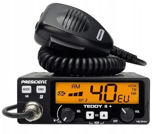 President Teddy II+ AM/FM CB radijas Juodas