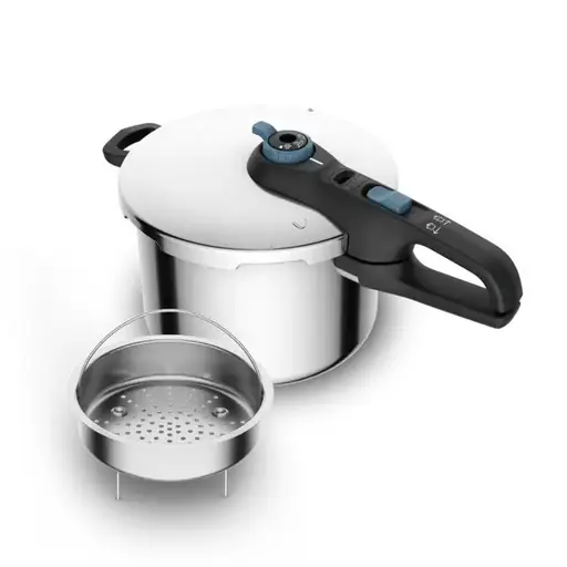 Slėginė viryklė TEFAL SECURE TRENDY 6L + nerūdijančio plieno krepšys
