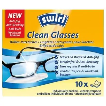 Swirl Clean Glasses, 10 vnt. - Akinių valymo servetėlės