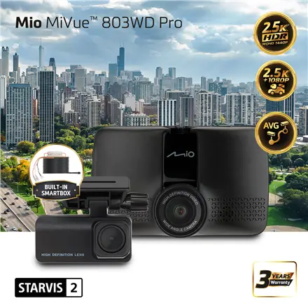 Mio Front & Rear Dual Dash Cam with HDR