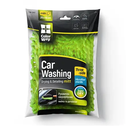 ColorWay CW-2417 Microfiber car wash and polish glove, double-sided