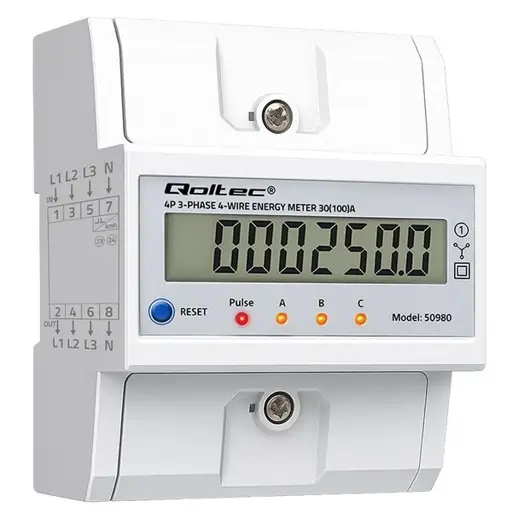 Three phase energy meter with reset 400V 100A