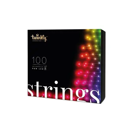 Twinkly Strings Smart LED Lights 100 RGB (Multicolor), 8m, Black wire