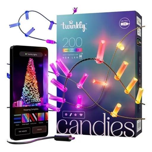 Twinkly Candies 200 Candle-shaped RGB LEDs, USB-C