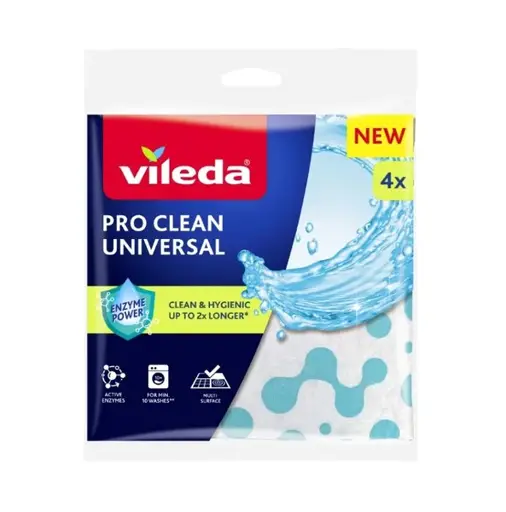 Universali šluostė su fermentais Vileda Pro Clean 4 vnt.