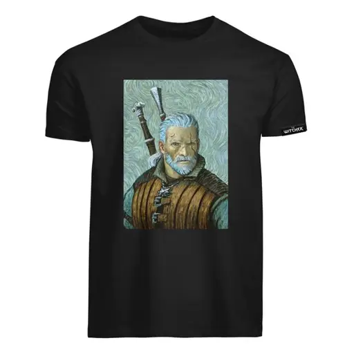 The Witcher "Geralt Van Gogh Art Black" marškinėliai