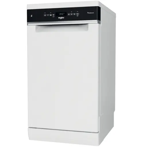 WHIRLPOOL Free standing Dishwasher WSFO 3O34 PF, Energy class D, Width 45 cm, 8 programs, PowerClean, Third basket, White