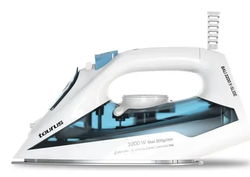 Taurus BALI 3200 X-SLIDE Sauso ir garų tipo lygintuvas Keraminis padas 3200 W Mėlyna, Balta