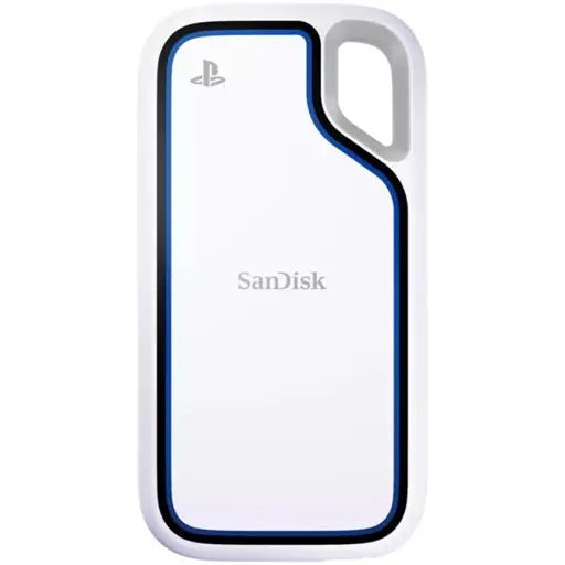 SANDISK Extreme 1TB Portable SSD (tinka Windows, MacOS kompiuteriams ir Sony PlayStation konsolėm) nuskaitymo greitis iki 1000MB/s