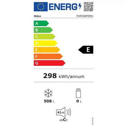 Midea Freezer MDRC698FEE01 Energy efficiency class E