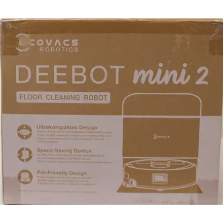 SALE OUT. Ecovacs DEEBOT MINI 2 Vacuum Cleaner,Robot,Wet&Dry,Compact Design,White+Auto-Empty Station