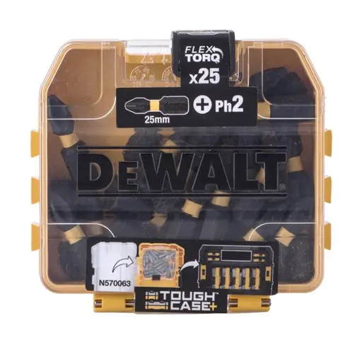 DEWALT DT70555T-QZ Extreme FLEXTORQ 25pc Set PH2 25mm in Small Bulk Storage Case