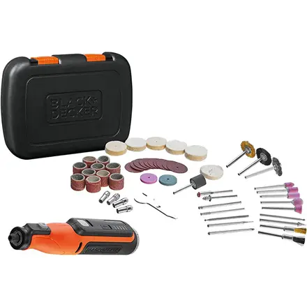 BLACK & DECKER 8V Cordless Rotary Tool With Kit Box