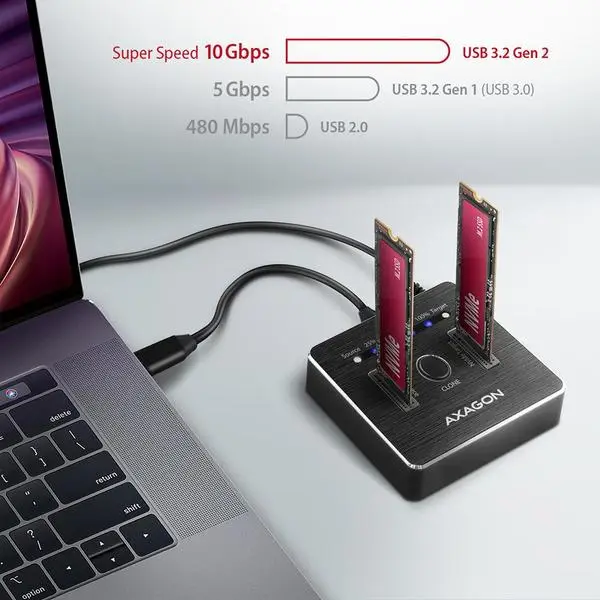 SSD ACC DOCK STATION USB-C/2XM.2 NVME ADSA-M2C AXAGON – 4