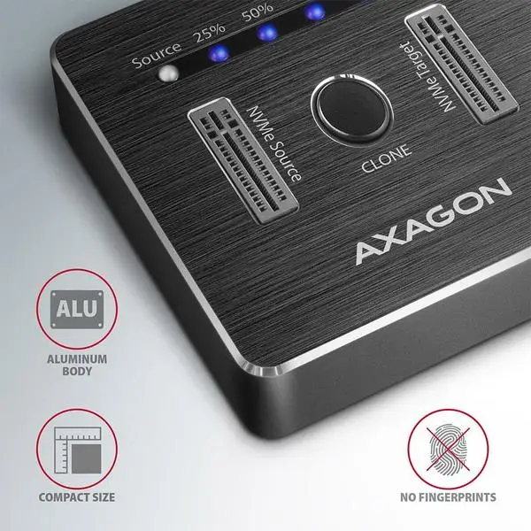 SSD ACC DOCK STATION USB-C/2XM.2 NVME ADSA-M2C AXAGON – 5