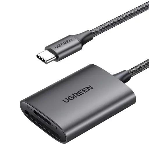 Ugreen SD/TF kortelių skaitytuvas Ugreen CM401 USB C 5 Gb/s – pilkos spalvos
