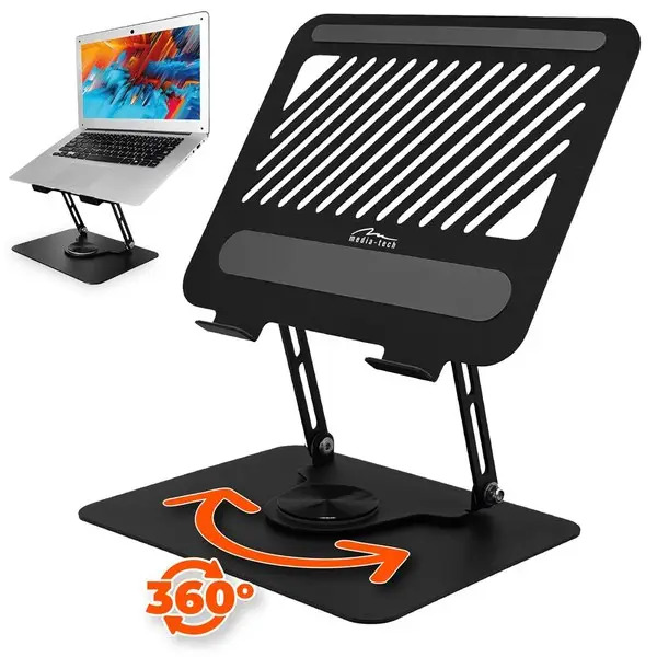 Reguliuojamas, pasukamas, ergonomiškas nešiojamojo kompiuterio stovas 10–17″ LAPTOP STAND ROTO MT2662 – 2