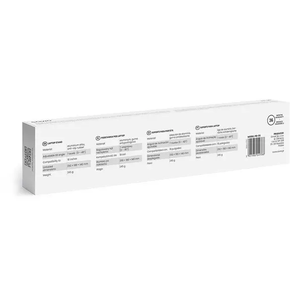 SAVIO PB-05 Nešiojamojo kompiuterio ir planšetės stovas biurui, juodas, aliuminis – 7