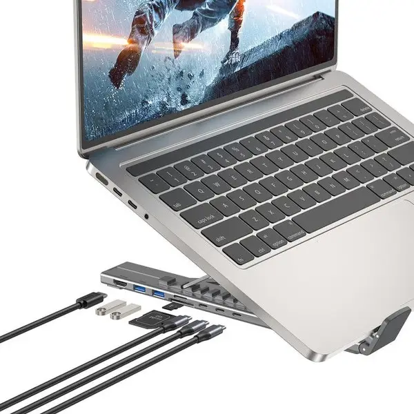 UNITEK D1137AGY01 knyginių kompiuterių dokas / jungčių replikatorius Prijungimas USB 3.2 Gen 1 (3.1 Gen 1) Type-C Sidabras – 7