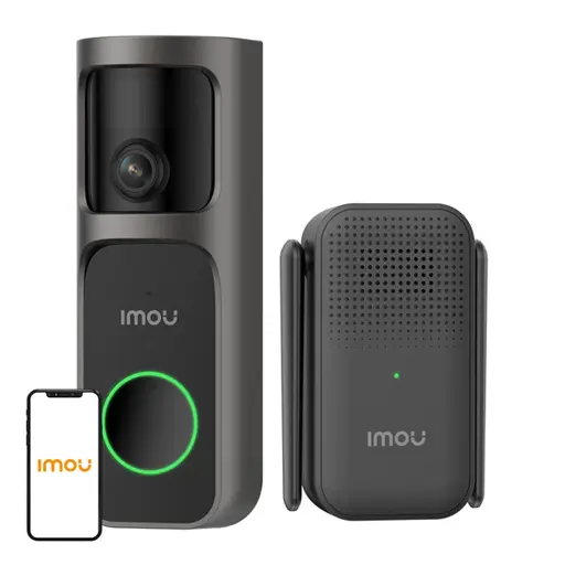 Vaizdo durų skambutis - IMOU 3-Pack Bevielis vaizdo skambutis 4 MP, 360° vaizdas, 5000 mAh baterija, balta
