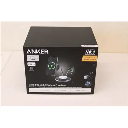 SALE OUT. Anker Prime Wireless Charging Station Qi2.2 25W wireles charging (3-in-1, MagGo, AirCool, Dock Stand) PSU added, Black