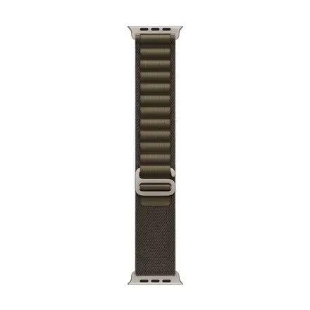 49mm Dark Olive Alpine Loop - Small - Natural Titanium Finish